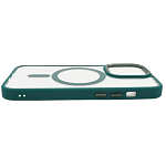 Чехол прозрачный с цветным бортиком MagSafe iPhone 14 Pro Max Зеленый 250_100_135381