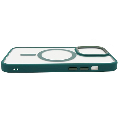 Чехол прозрачный с цветным бортиком MagSafe iPhone 14 Pro Max Зеленый 400_400_135381