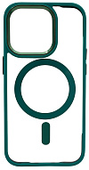 Чехол прозрачный с цветным бортиком MagSafe iPhone 14 Pro Зеленый 500_191_535021
