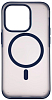 Чехол для iPhone 14 Pro Wlons с MagSafe прозрачный матовый с рамкой Синий