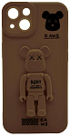Силиконовый чехол для iPhone 14 Plus с 3D мишкой Коричневый 250_100_135148
