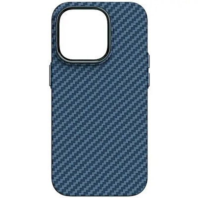 Карбоновый чехол для iPhone 14 Pro WiWU Kevlar с Magsafe Blue 400_400_137600