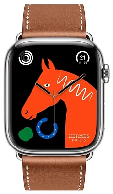 Часы Apple Watch Hermes Series 8 45mm Stainless Steel Case Silver/Gold Single Tour 400_400_639800