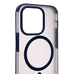 Чехол для iPhone 14 Pro Wlons с MagSafe прозрачный матовый с рамкой Синий 250_100_132310