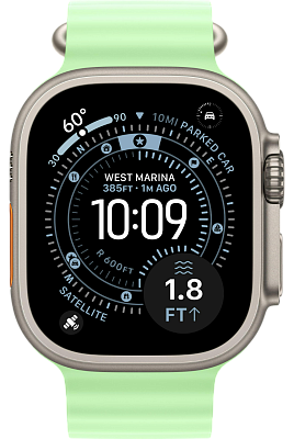 Часы Apple Watch Ultra 3 49mm Titanium Case Natural / Ocean Band Neon Green 400_400_640959