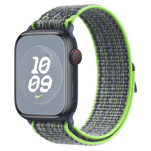 Ремешок Apple Watch 45 мм Nike Sport Loop Bright Green/Blue 250_100_117577