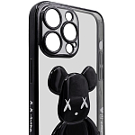Чехол для iPhone 13 Pro прозрачный с 3D мишкой Черный 250_100_533507