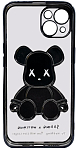 Чехол для iPhone 13 прозрачный с 3D мишкой Черный 250_100_533565