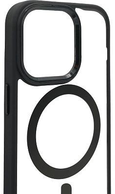 Чехол прозрачный с цветным бортиком MagSafe iPhone 14 Pro Черный 400_400_131906