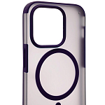 Чехол для iPhone 14 Pro Max Wlons с MagSafe прозрачный матовый с рамкой Фиолетовый 250_100_132122