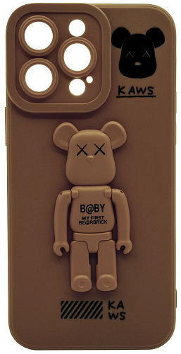 Силиконовый чехол для iPhone 13 Pro Max с 3D мишкой Коричневый 250_100_532315