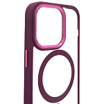 Чехол прозрачный с цветным бортиком MagSafe iPhone 14 Pro Max Бордовый 250_100_642365