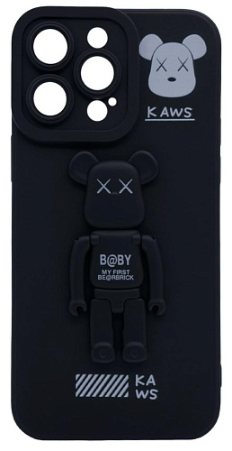 Силиконовый чехол для iPhone 13 Pro Max с 3D мишкой Черный 250_100_137715