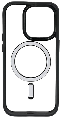 Чехол прозрачный с цветным бортиком MagSafe iPhone 14 Pro Черный 400_400_131904