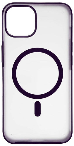 Чехол для iPhone 14 Plus Wlons с MagSafe прозрачный матовый с рамкой Фиолетовый 250_100_533693