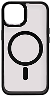 Чехол прозрачный с цветным бортиком MagSafe iPhone 14 Черный 500_191_642471