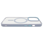 Чехол прозрачный с цветным бортиком MagSafe iPhone 14 Pro Голубой 250_100_135376