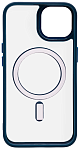 Чехол прозрачный с цветным бортиком MagSafe iPhone 14 Pro Max Синий 250_100_642388