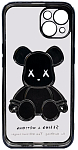 Чехол для iPhone 13 mini прозрачный с 3D мишкой Черный 250_100_533405