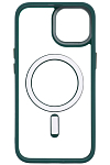 Чехол прозрачный с цветным бортиком MagSafe iPhone 14 Plus Зеленый 250_100_125043