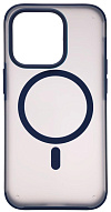 Чехол для iPhone 14 Pro Max Wlons с MagSafe прозрачный матовый с рамкой Синий 500_191_533904