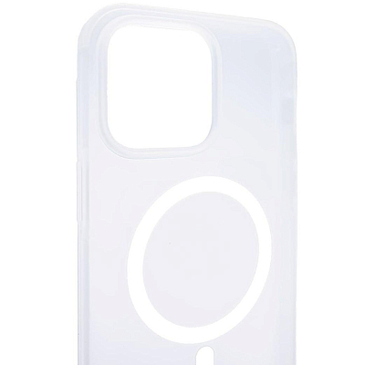 Чехол для iPhone 14 Pro Wlons с MagSafe прозрачный матовый с рамкой Белый 400_400_135484