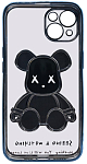 Чехол для iPhone 14 прозрачный с 3D мишкой Голубой 250_100_534232