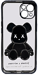 Чехол для iPhone 14 Plus прозрачный с 3D мишкой Черный 250_100_131977