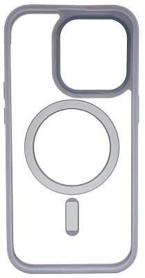 Чехол прозрачный с цветным бортиком MagSafe iPhone 14 Pro Max Голубой 400_400_135386