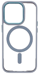 Чехол прозрачный с цветным бортиком MagSafe iPhone 14 Pro Голубой 250_100_135374