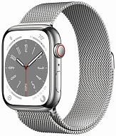 Часы Apple Watch Series 8 41mm Stainless Steel Case GPS+Cellular Milanese Loop Silver 500_191_150293