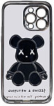 Чехол для iPhone 13 Pro Max прозрачный с 3D мишкой Серебристый 250_100_533435