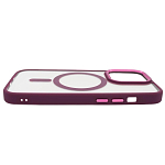 Чехол прозрачный с цветным бортиком MagSafe iPhone 14 Pro Max Бордовый 250_100_642364