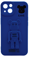 Силиконовый чехол для iPhone 13 с 3D мишкой Синий 500_191_545325