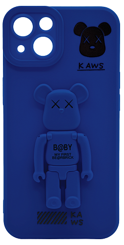 Силиконовый чехол для iPhone 13 с 3D мишкой Синий 250_100_578122