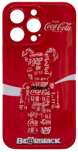 Чехол для iPhone 13 Pro мишка Coca Cola Красный 250_100_761827