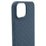 Плетеный Силиконовый чехол для iPhone 14 Синий 250_100_137663
