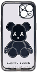 Чехол для iPhone 13 mini прозрачный с 3D мишкой Серебристый 250_100_135646