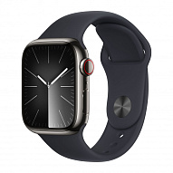 Часы Apple Watch Series 9 41mm Graphite Stainless Steel Case Sport Band Midnight M/L 500_191_640234