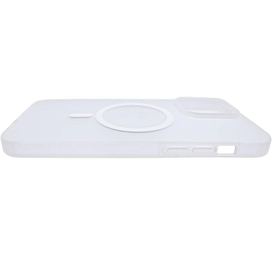 Чехол для iPhone 14 Pro Wlons с MagSafe прозрачный матовый с рамкой Белый 400_400_135483