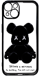 Чехол для iPhone 13 mini прозрачный с 3D мишкой Черный 250_100_132005