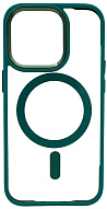 Чехол прозрачный с цветным бортиком MagSafe iPhone 14 Pro Зеленый 500_191_642411