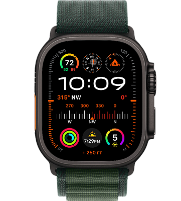 Часы Apple Watch Ultra 2 49mm Black Titanium Case GPS+Cellular Alpine Loop Dark Green S 400_400_640623