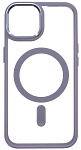 Чехол прозрачный с цветным бортиком MagSafe iPhone 14 Голубой 250_100_135355
