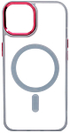 Чехол прозрачный с цветным бортиком MagSafe iPhone 14 Прозрачный 250_100_135346