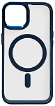 Чехол прозрачный с цветным бортиком MagSafe iPhone 14 Pro Max Синий 250_100_132259