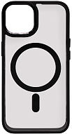 Чехол прозрачный с цветным бортиком MagSafe iPhone 14 Черный 500_191_535077