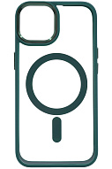 Чехол прозрачный с цветным бортиком MagSafe iPhone 14 Plus Зеленый 500_191_125046