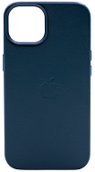 Чехол для iPhone 14 кожаный с MagSafe Темно-синий 500_191_761855