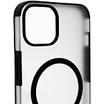 Чехол для iPhone 14 Plus Wlons с MagSafe прозрачный матовый с рамкой Черный 250_100_131749